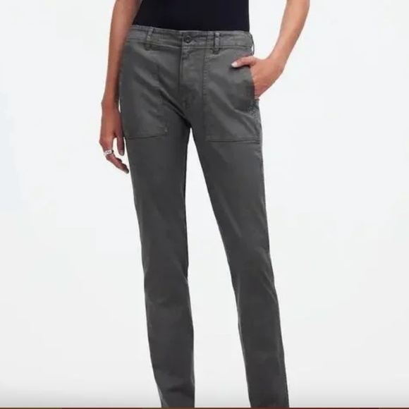 Madewell Slim Straight Utility Pant Dark Pavement Gray Size 24 - Picture 1 of 7